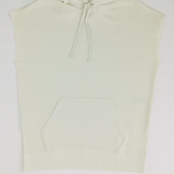 NEW! GAP Cut-Off Sleeve Pullover Hoodie Tunic Color Stone - M - Picture 5 of 12